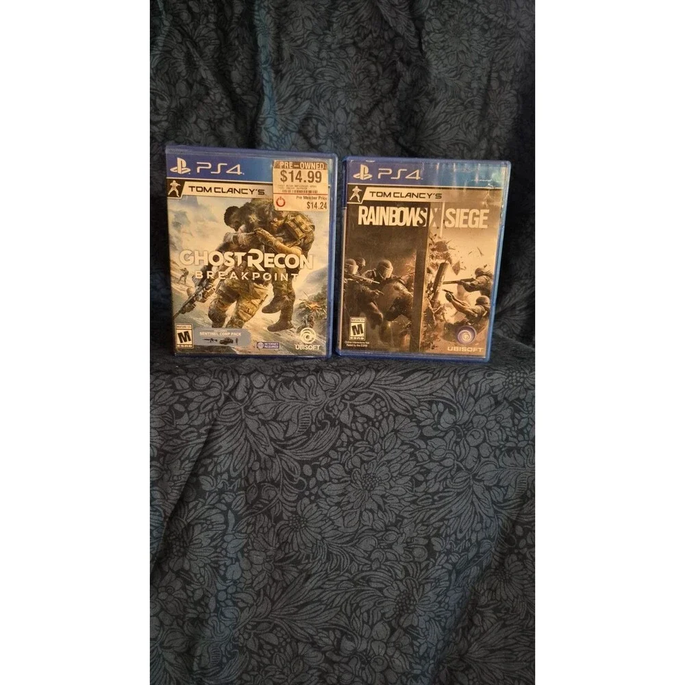 LOT of 2 Tom Clancy's Ghost Recon Breakpoint + Rainbow Six Sony PlayStation 4